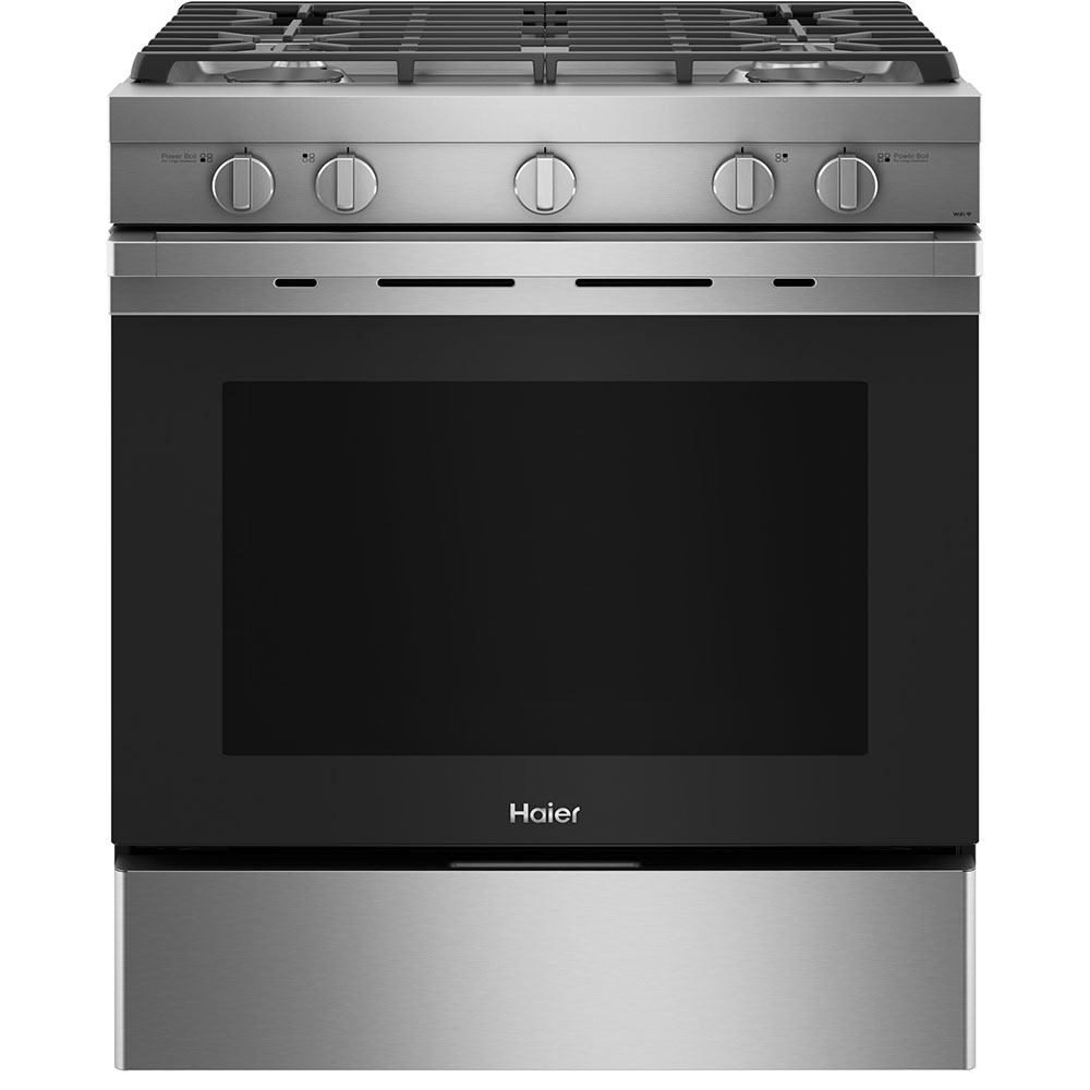 Haier 30" Gas Slide-In Gas Range with Wifi Stainless Steel 