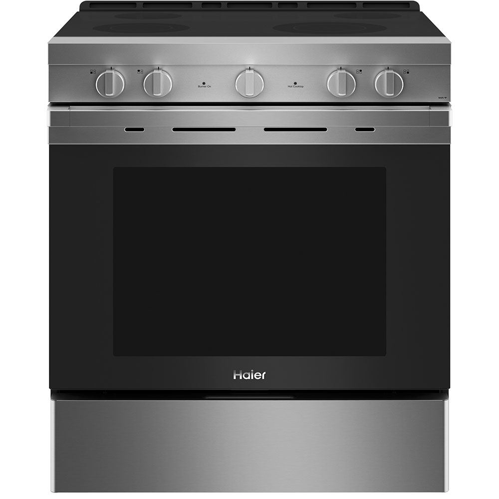 Haier 30" Electric Slide-In Range with Wifi Stainless Steel 