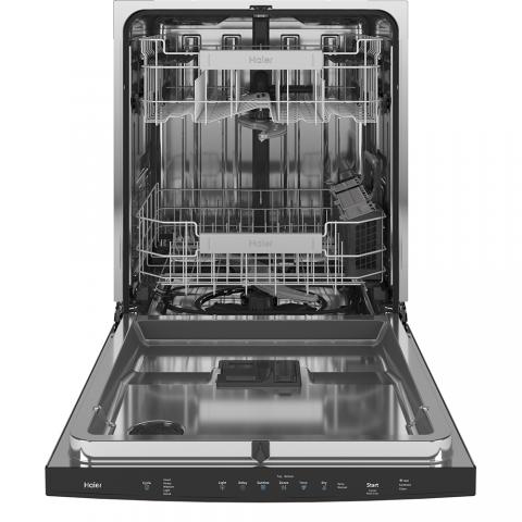 Haier Top Control Interior Dishwasher with Sanitize Cycle Fingerprint Resistant Stainless Steel