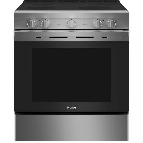 Haier 30" Electric Slide-In Range with Wifi Stainless Steel