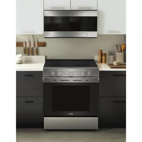 Haier 30" Electric Slide-In Range with Wifi Stainless Steel
