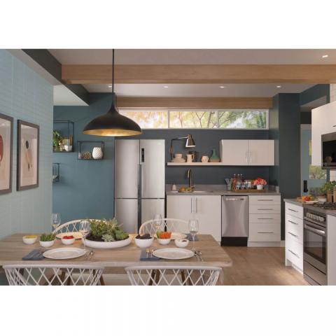 Haier 16 Cu. Ft. Quad Door Refrigerator Stainless Steel