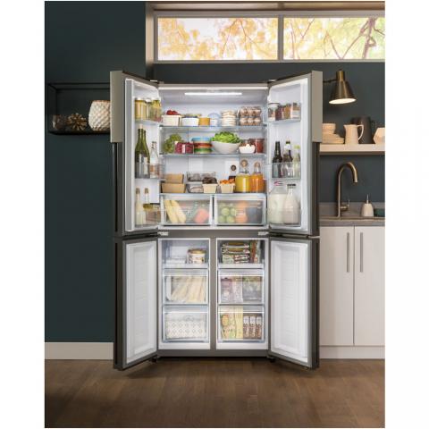Haier 16 Cu. Ft. Quad Door Refrigerator Stainless Steel